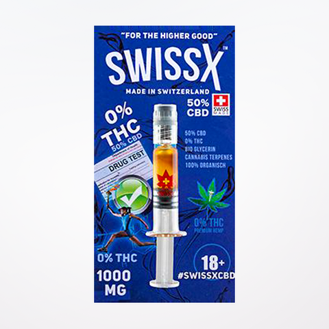Swissx CBD Oil for Athletes, with hints of OG Skywalker (0% THC, 50% CBD) - 1 gram Syringe